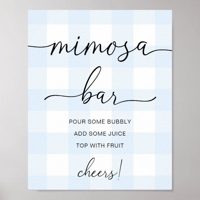 Affiche Panneau de signalisation du bar Mimosa à carreaux  (Devant)