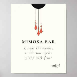 Affiche Panneau de signalisation du bar Mimosa pour mariag