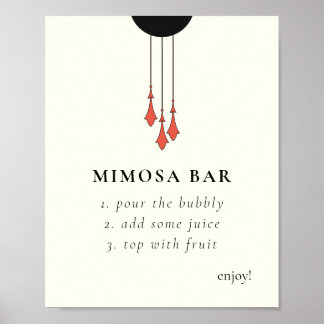 Affiche Panneau de signalisation du bar Mimosa pour mariag