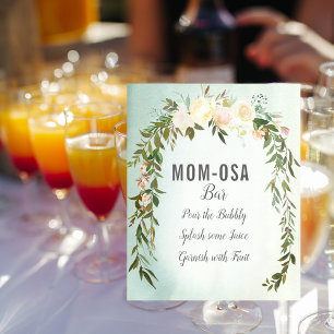 Affiche Panneau de signalisation du bar Mom-osa Vert Blanc