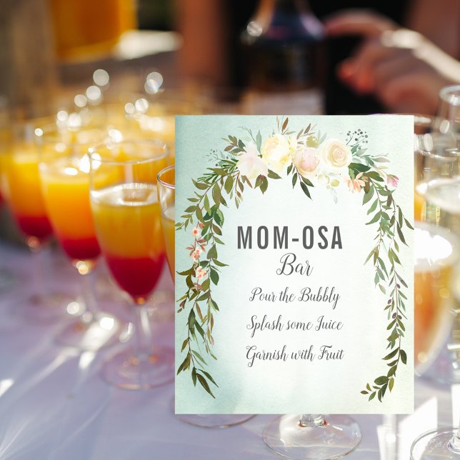 Affiche Panneau de signalisation du bar Mom-osa Vert Blanc (Créateur téléchargé)