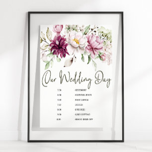 Affiche Panneau de signalisation du calendrier de mariage 