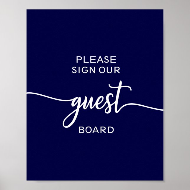 Affiche Panneau de signalisation élégant bleu marine pour  (Devant)