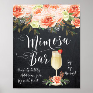 Affiche panneau de signalisation mimosa bar mariage douche