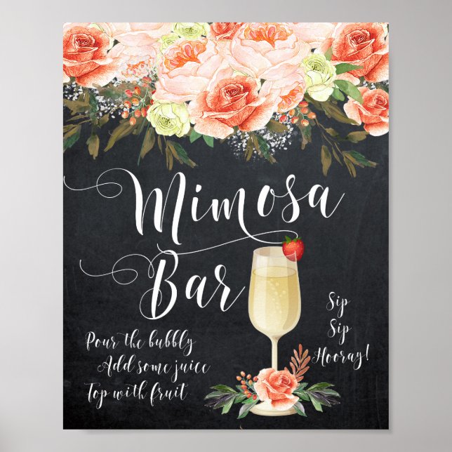 Affiche panneau de signalisation mimosa bar mariage douche (Devant)