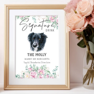 Affiche Panneau de signature de chien Collie Bordure
