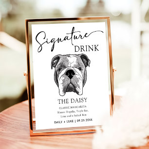 Affiche Panneau de signature Mariage Bulldog