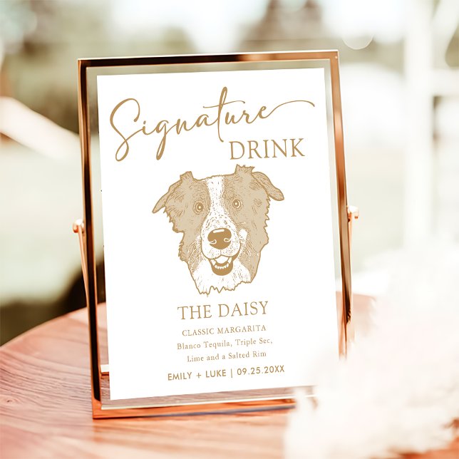 Affiche Panneau de signature Mariage de chien Collie de bo (Créateur téléchargé)