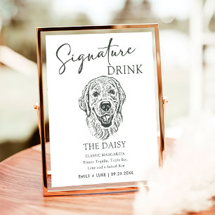 Affiche Panneau de signature Mariage de chien Golden Retri