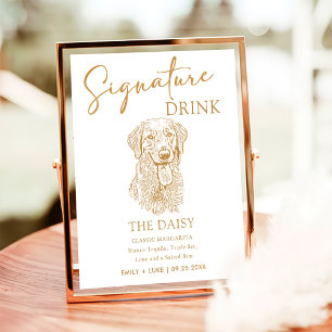 Affiche Panneau de signature Mariage de chien Golden Retri