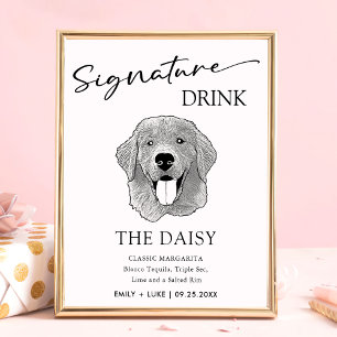 Affiche Panneau de signature Mariage de chien Golden Retri