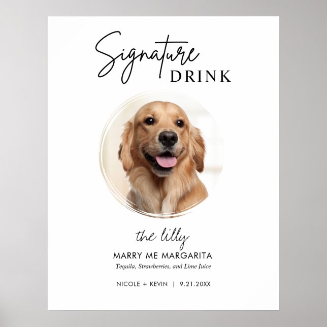 Affiche Panneau de signature Mariage de chien imprimable B (Devant)
