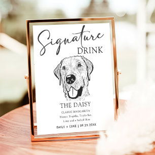 Affiche Panneau de signature Mariage de chien Labrador