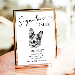 Affiche Panneau de signature Mariage Welsh Corgi