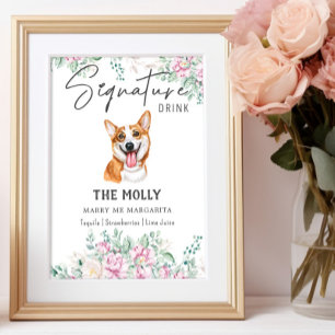 Affiche Panneau de signature Mariage Welsh Corgi