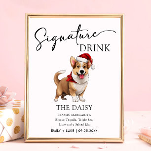 Affiche Panneau de signature Mariage Welsh Corgi