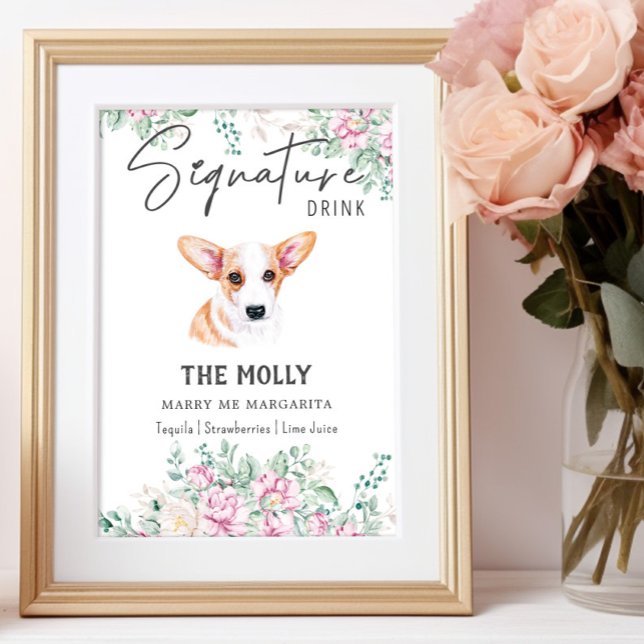 Affiche Panneau de signature Mariage Welsh Corgi (Créateur téléchargé)
