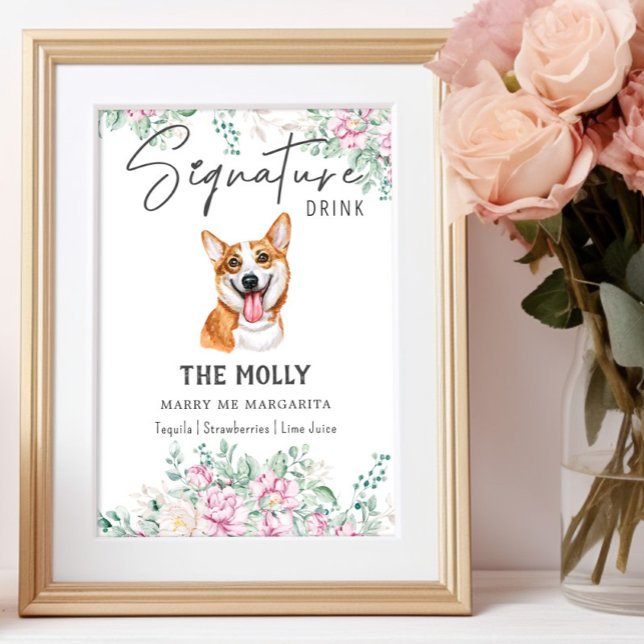 Affiche Panneau de signature Mariage Welsh Corgi (Créateur téléchargé)