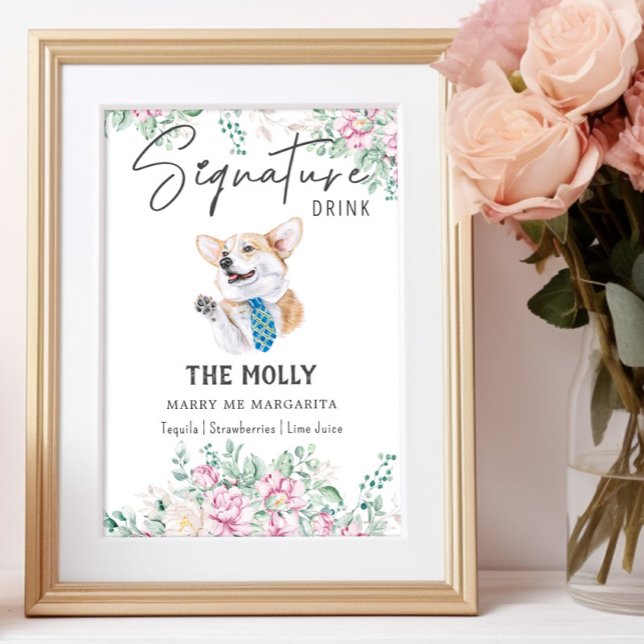 Affiche Panneau de signature Mariage Welsh Corgi (Créateur téléchargé)