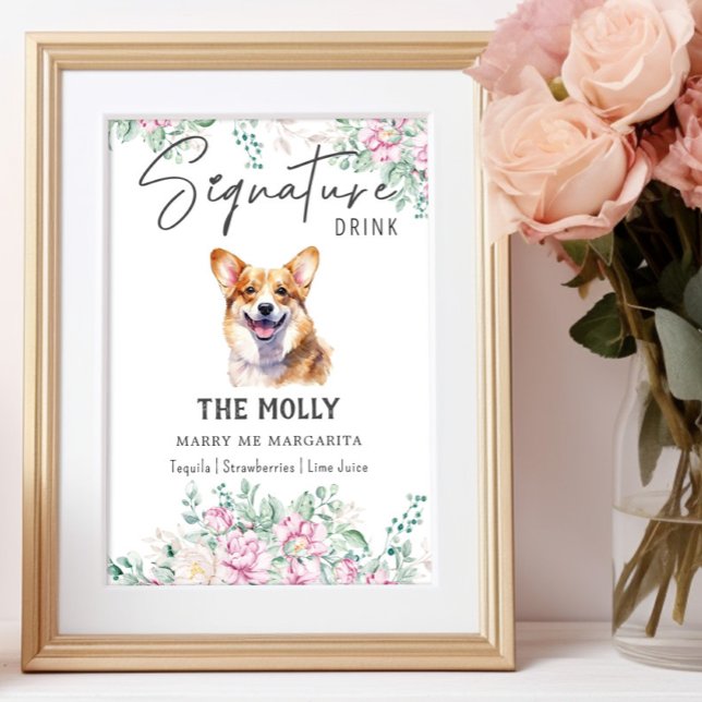Affiche Panneau de signature Mariage Welsh Corgi (Créateur téléchargé)