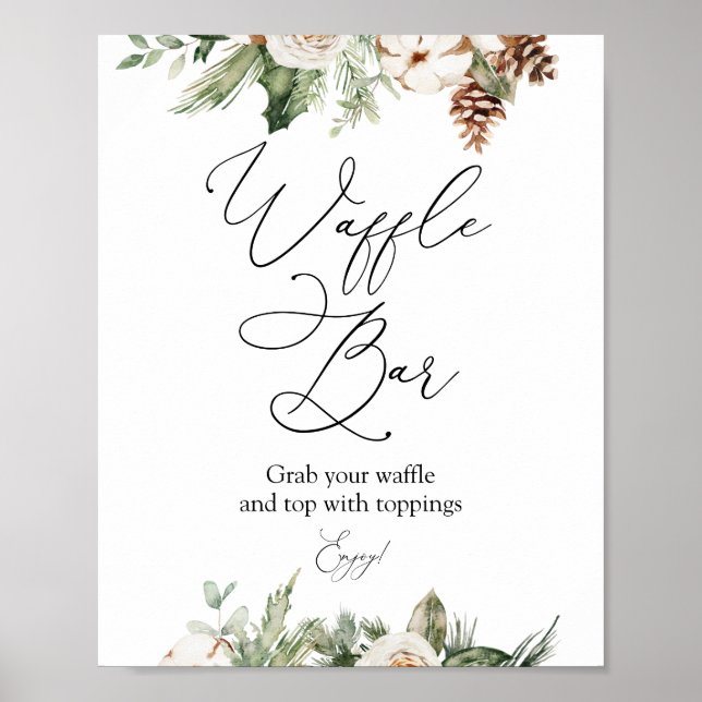 Affiche Panneau de socle Waffle Bar Winter Greenery (Devant)