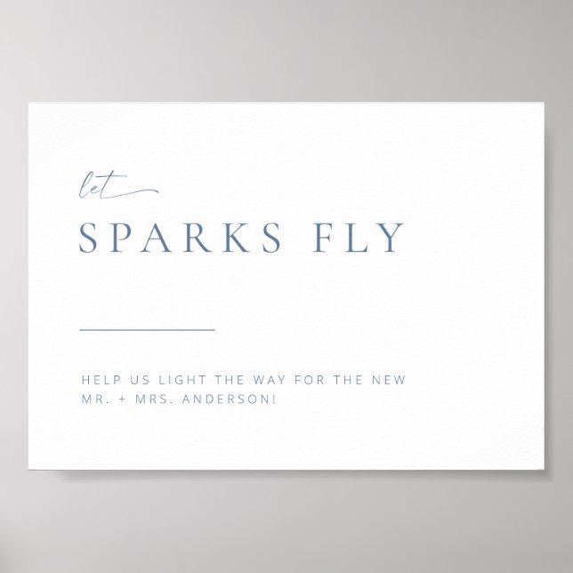 Affiche Panneau de sortie chic + moderne Mariage Sparkler  (Devant)