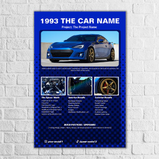 Affiche Panneau de spécifications de salon automobile à do