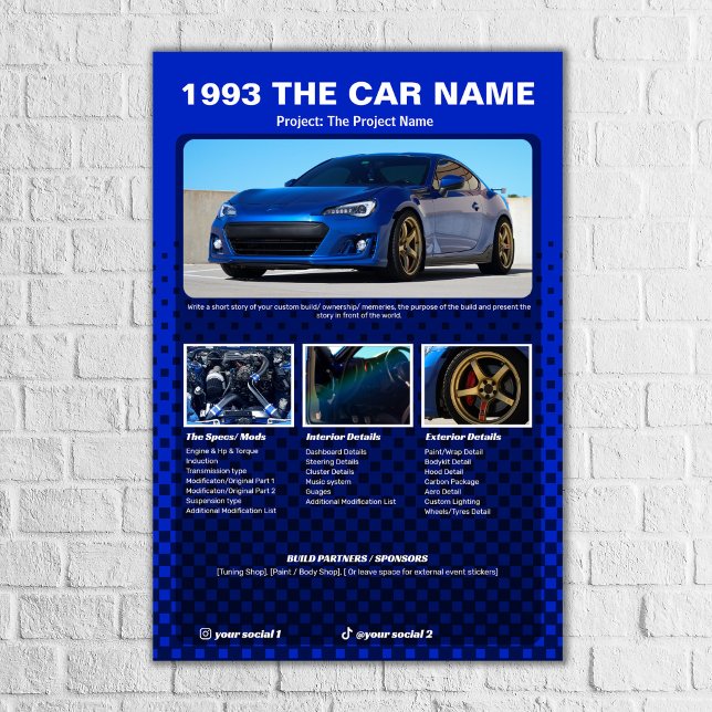 Affiche Panneau de spécifications de salon automobile à do (Créateur téléchargé)