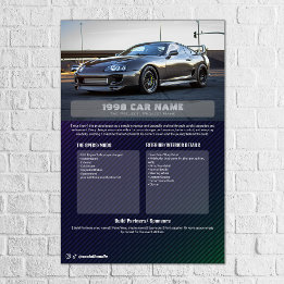 Affiche Panneau de spécifications de salon automobile text