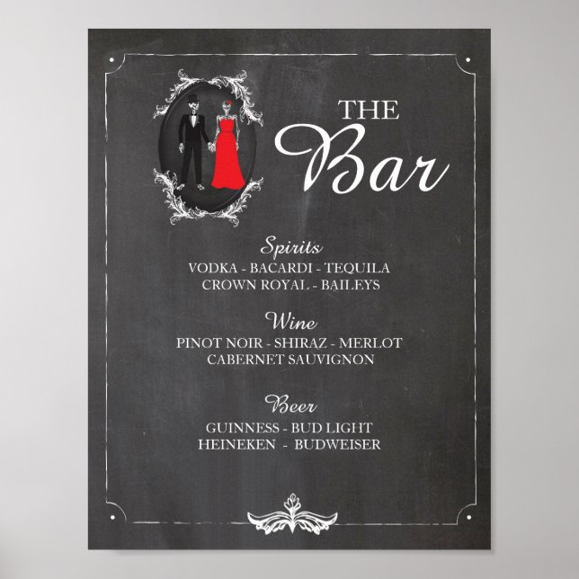 Affiche Panneau de Squelettes de Bar Halloween Réception d (Devant)