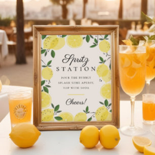 Affiche Panneau de station Citrus jaune citron Aperol Spri