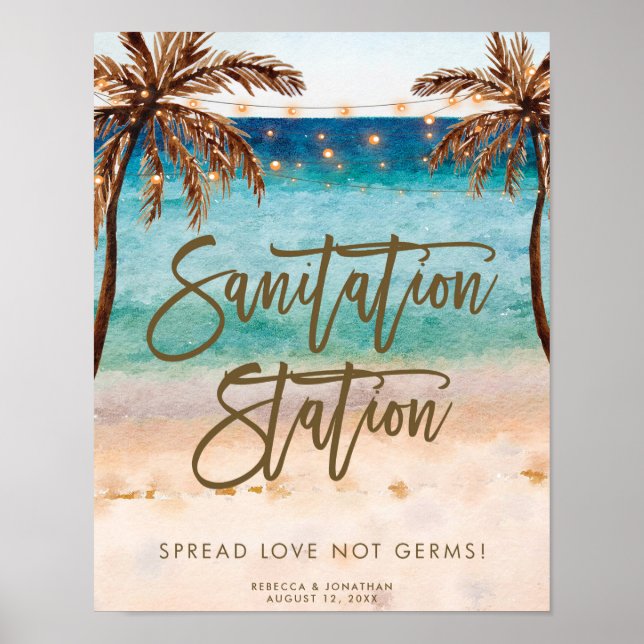 Affiche Panneau de station de désinfection des mains sur l (Devant)