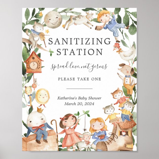 Affiche Panneau de station de désinfection pour Baby Showe (Devant)
