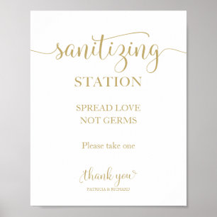 Affiche Panneau de station de désinfection Répandez l'amou