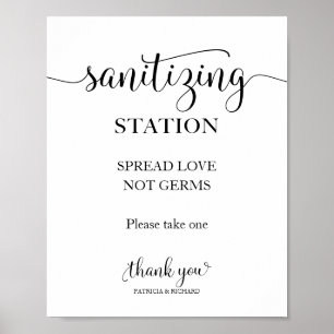 Affiche Panneau de station de désinfection Répandez l'amou