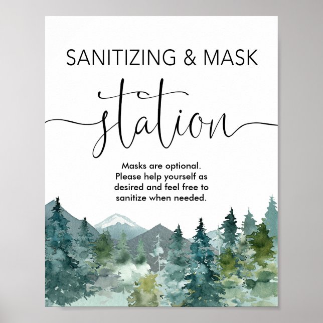 Affiche Panneau de station de masque de désinfection monta (Devant)