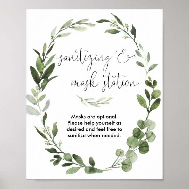 Affiche Panneau de station de masque de nettoyage vert cou (Devant)