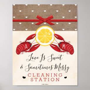 Affiche Panneau de station de nettoyage à ébullition monog