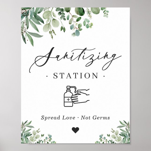 Affiche Panneau de station de nettoyage vert Eucalyptus Fe (Devant)