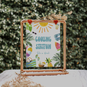 Affiche Panneau de station de refroidissement Pool Party