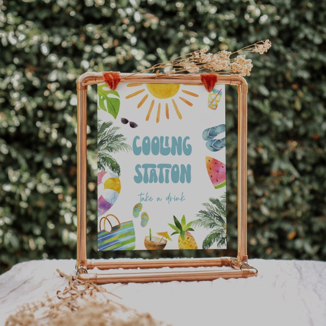 Affiche Panneau de station de refroidissement Pool Party (Créateur téléchargé)