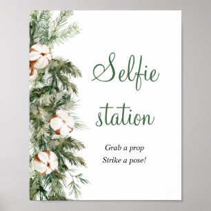 Affiche Panneau de Station de Selfie de Mariage d'Hiver de