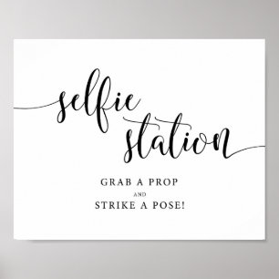 Affiche Panneau de Station de Selfie de Mariage Rustique
