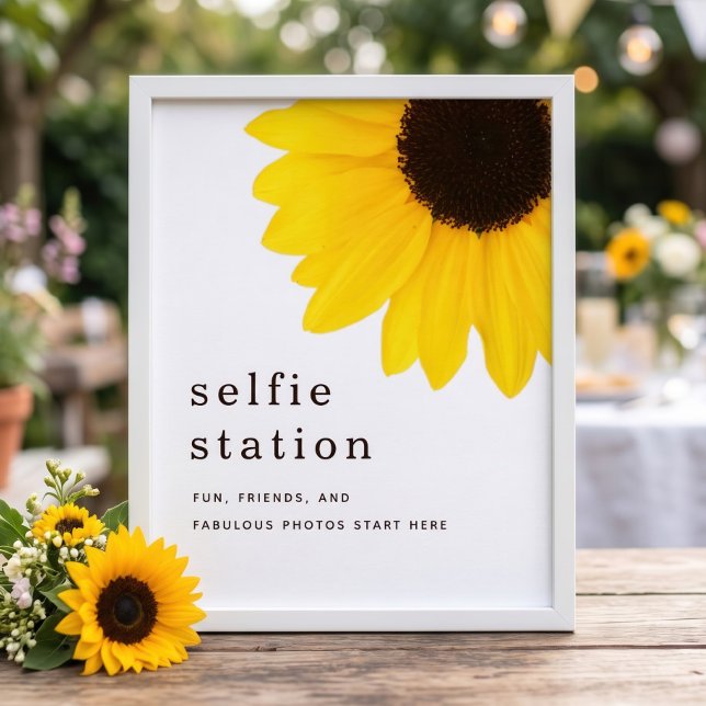 Affiche Panneau de Station de Selfie Tournesol Fête d'anni (Créateur téléchargé)