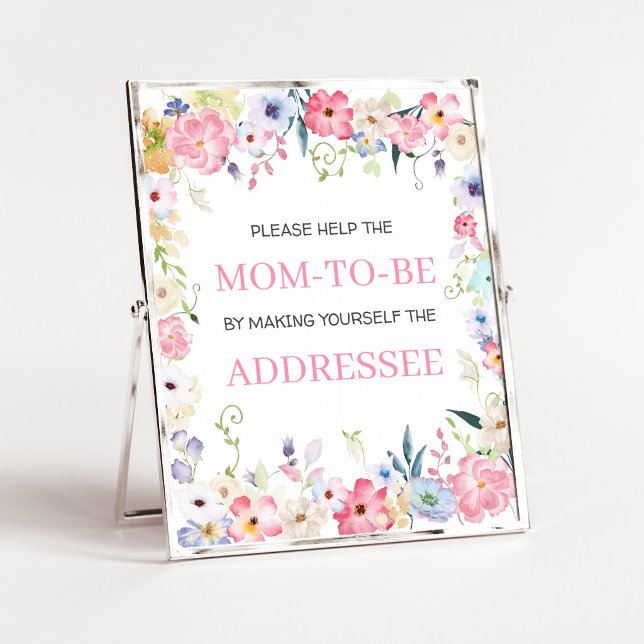 Affiche Panneau de station d'enveloppe Fleur Bébé en Fleur (Baby in Bloom Baby Shower Envelope Station Sign)