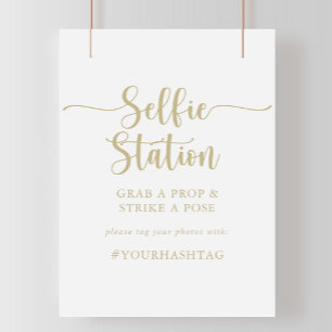 Affiche Panneau de station selfie calligraphie minimaliste