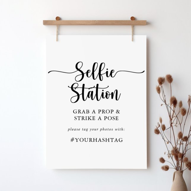 Affiche Panneau de station Selfie de calligraphie minimali (Créateur téléchargé)