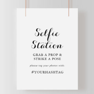 Affiche Panneau de station Selfie de Calligraphie moderne