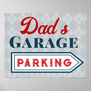 Affiche Panneau de stationnement de papa Garage Art Cadeau