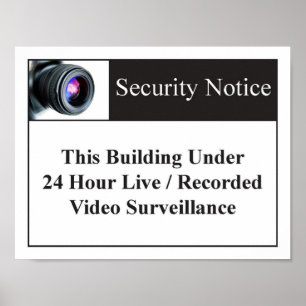 Affiche Panneau de surveillance vidéo
